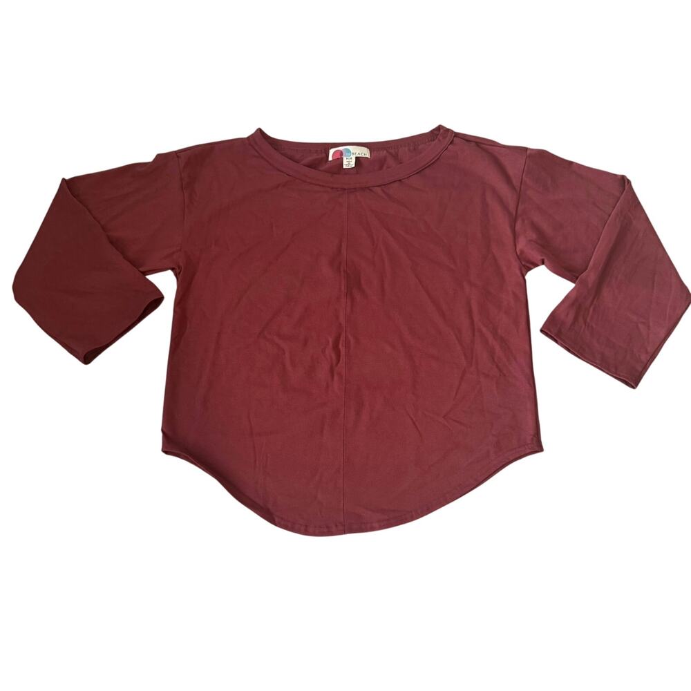 Free People Beach Red Burgundy Medium Slouchy Relaxed Oversized Long Sleeve NWOT